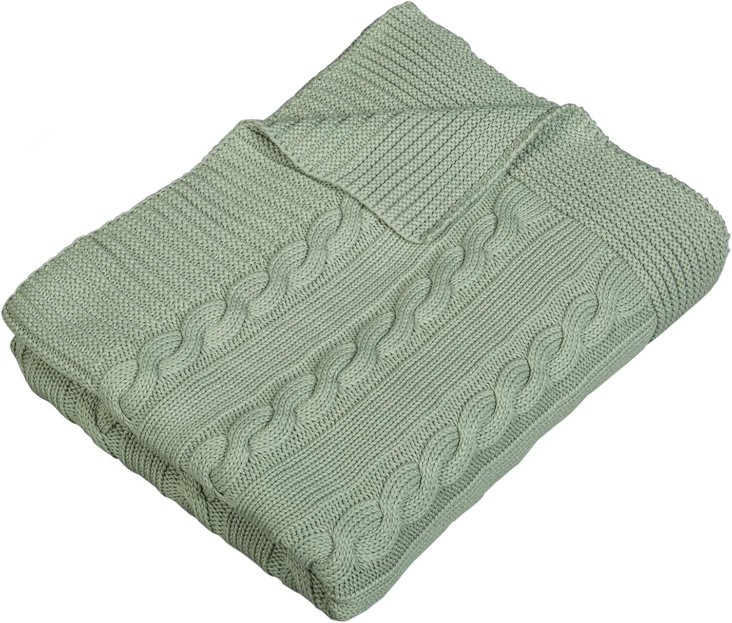 Arus Cotton Cable Knit Throw Blanket