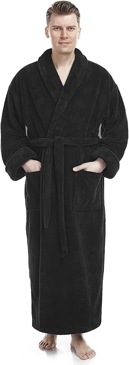 Arus Men's Full Length Fleece Robe