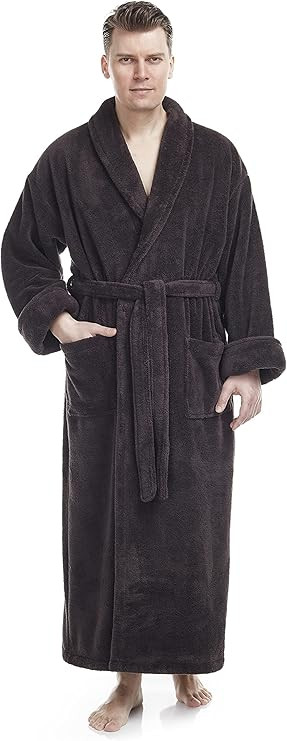 arus-men-s-shawl-collar-full-length-tall-long-fleece-robe-turkish-bathrobe-charcoel