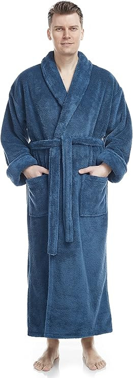arus-men-s-shawl-collar-full-length-tall-long-fleece-robe-turkish-bathrobe-ocean-blue