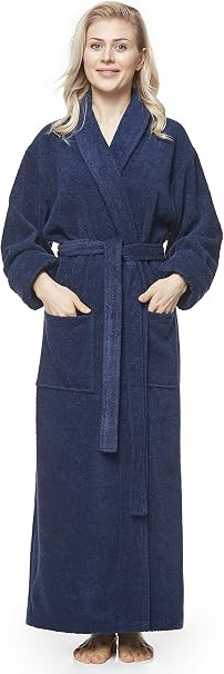 arus-women-s-long-style-full-length-thick-shawl-collar-turkish-bathrobe-navi-blue
