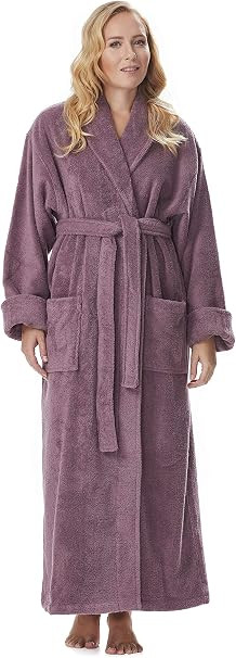 arus-women-s-long-style-full-length-thick-shawl-collar-turkish-bathrobe-plum